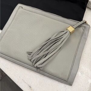 Nine West Light Gray Clutch with Tassel
